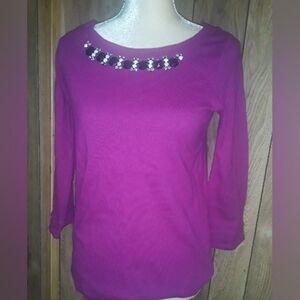 Womans Dark Hot Pink Elagant Long Sleeve Shirt